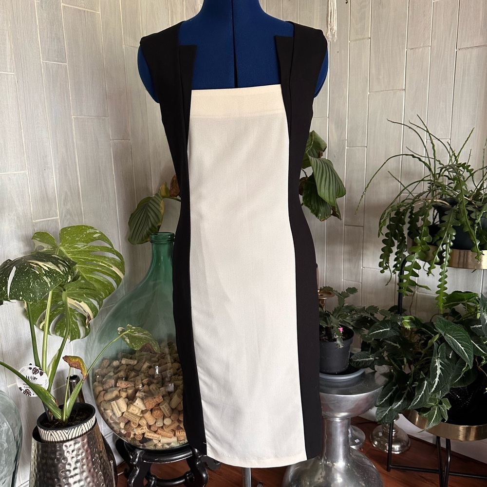 Vero Moda Black and White Strapless Dress